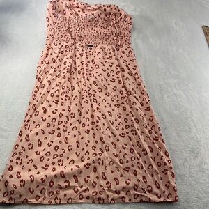 Obey Pink and Red Midi Dress